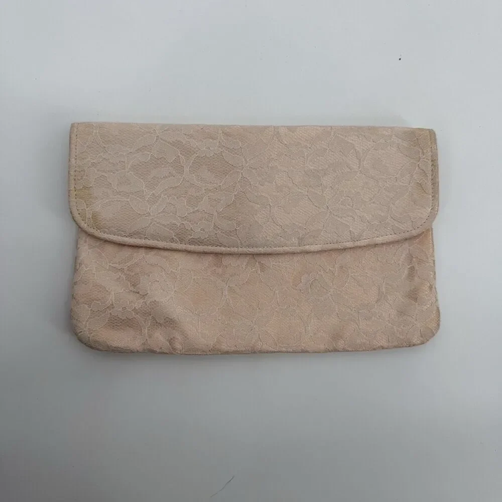 Vintage Unbranded Light Pink Lace Clutch Bag Delicate